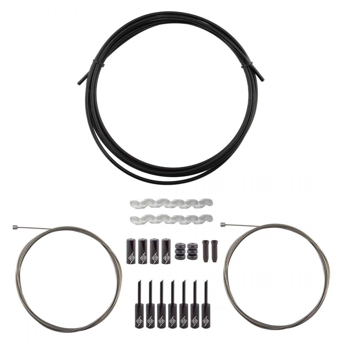ORIGIN8 Cable Gear Kit Slick Compressionless F+R RD/MT Black
