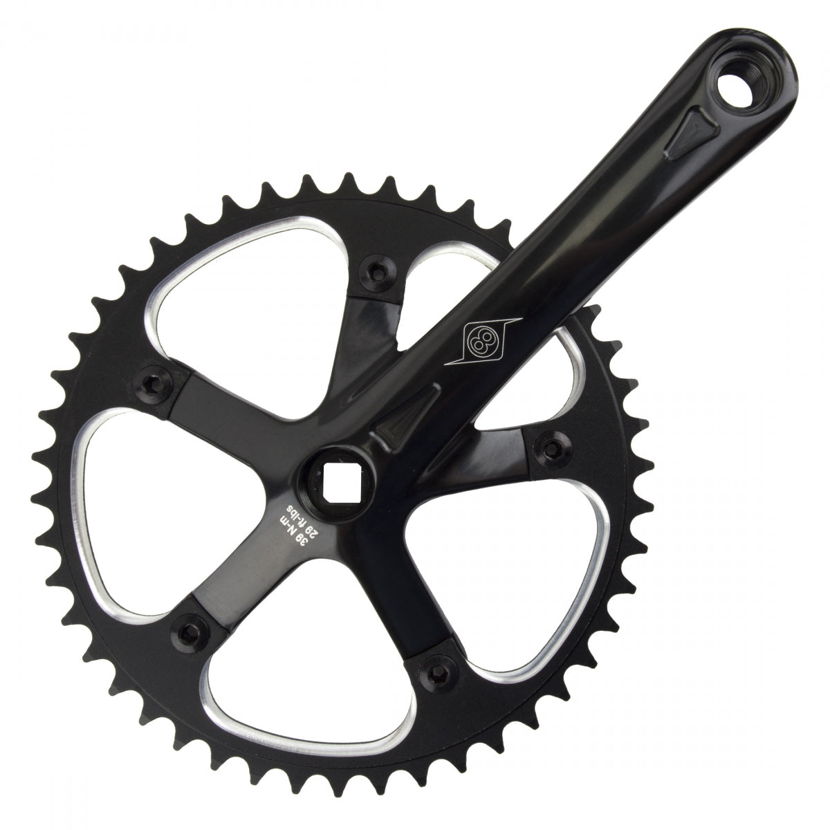 ORIGIN8 Crankset P/P Track 165x46 3/32 SQ Black/Black