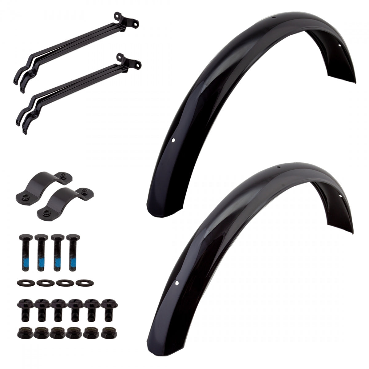 SUN BICYCLES Fender SUN Trike Replacement Rear Atlas Transit SD Set 20 w/Braces/Hardware Black (H)