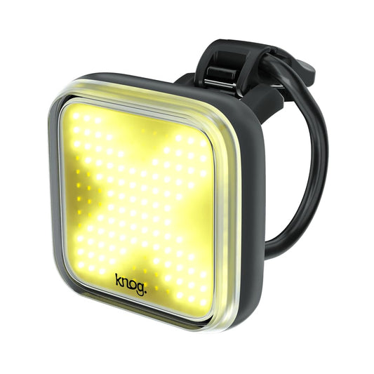 Knog Blinder Front Bike Light - 200 Lumen Rechargeable Bicycle Light - Bright LED Bike Headlight with Integrated USB Charging, 8 Light Modes, IP67 Waterproof, Fits 22-32mm Handlebars - X Design