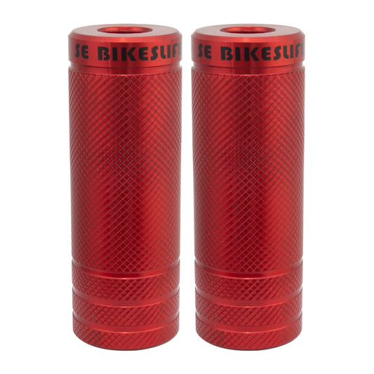 SE BIKES WHEELIE PEGS 98mm RED STEEL 35mm DIAMETER