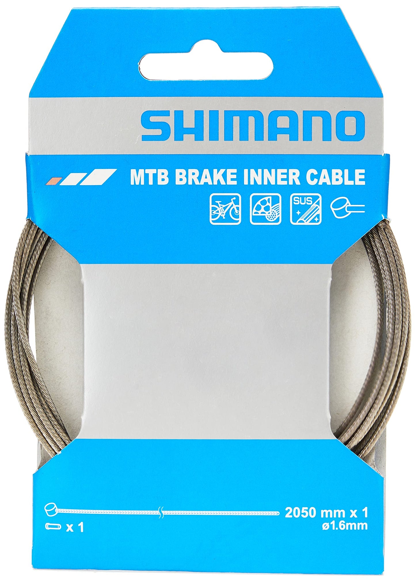 Shimano Unisex Adult MTB Brake Cable Silver/Black Length 2.05mm