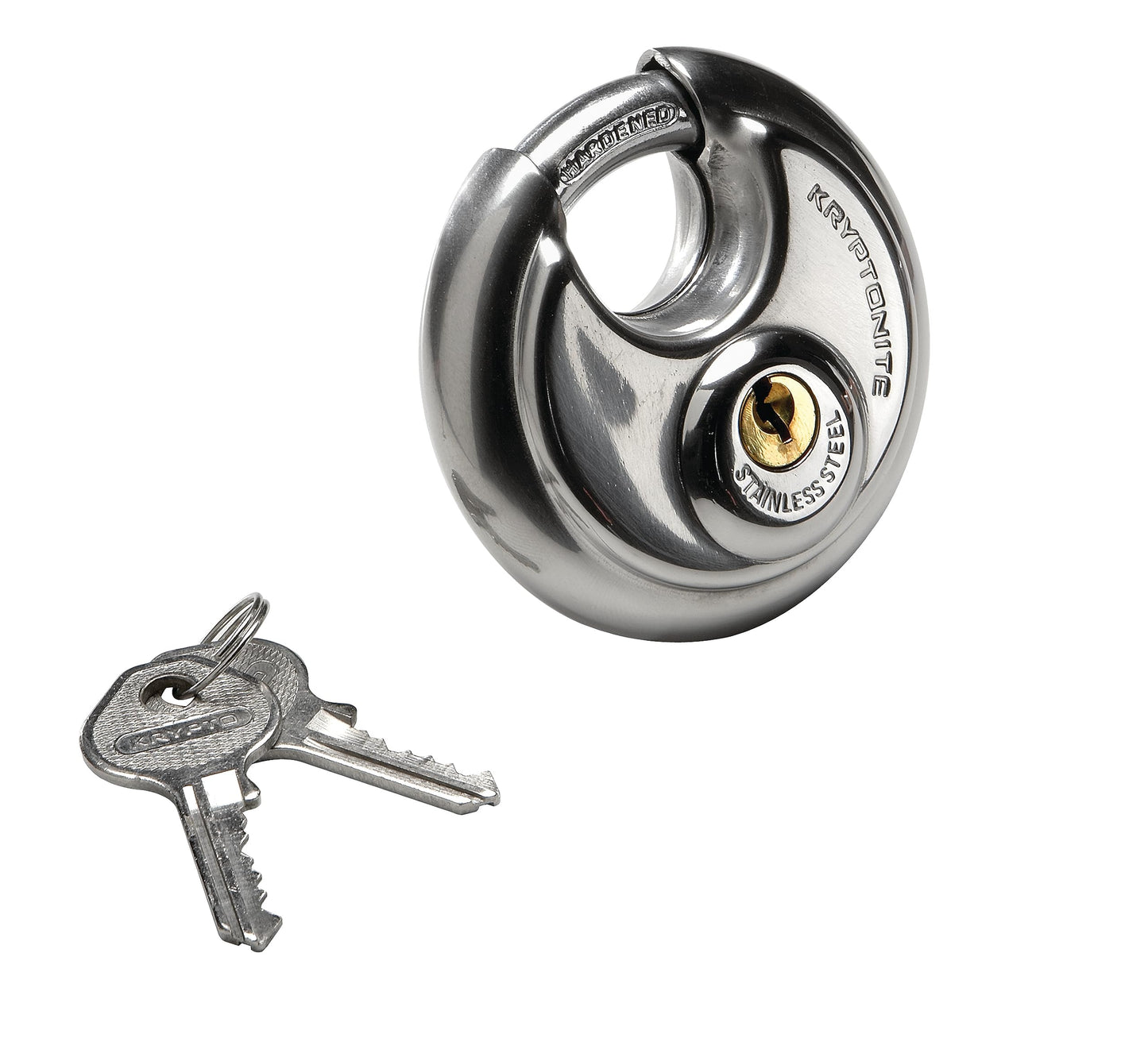 Kryptonite Keyed Padlock, Stainless Steel Heavy Duty Lock with Keys, High Security Waterproof Keyed Lock for Outdoor Use, Gym Locker, Sheds, Fence, Toolbox, Storage Unit,Silver