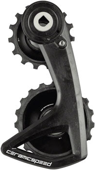 CeramicSpeed OSPW RS Alpha Pulley Wheel System for SRAM Red/Force AXS - ALPHA Aluminum Pulley, Carbon Cage, Black