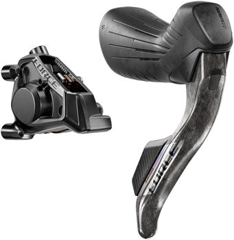 SRAM Force eTap AXS HRD Shift/Brake Lever and Hydraulic Disc Caliper - Right/Rear, Flat Mount 20mm Offset, 1800mm Hose, Black, E1