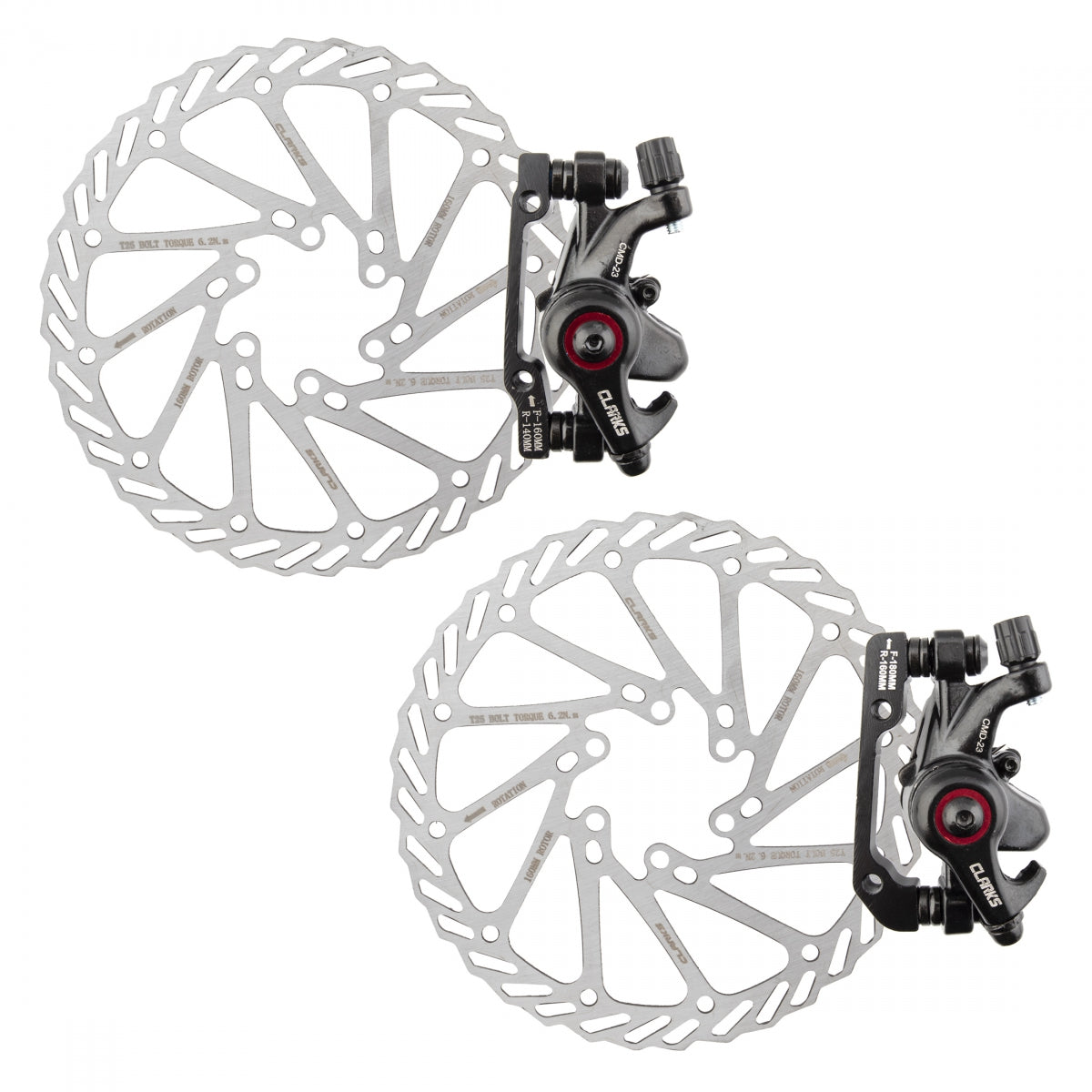 CLARKS BRAKE DISC CLK CMD-23 MECH F&R 160mm BK