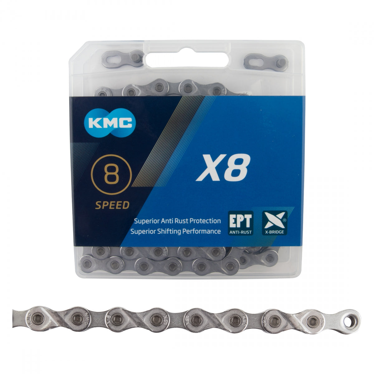 KMC Chain X8 EPT 6/7/8s Silver 116L