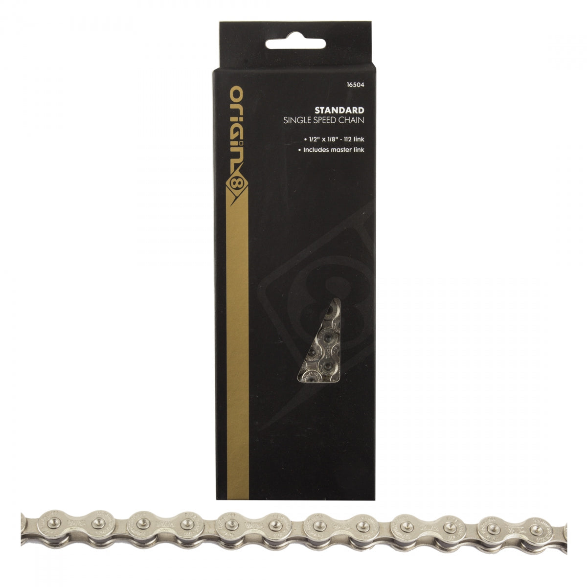 ORIGIN8 Chain 1/2x1/8 Standard 1s Silver 116L w/Master Link