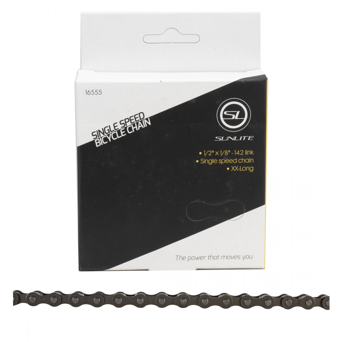 SUNLITE Chain 1/2x1/8 Scn-Ss 1s Black 142L Xx-Long