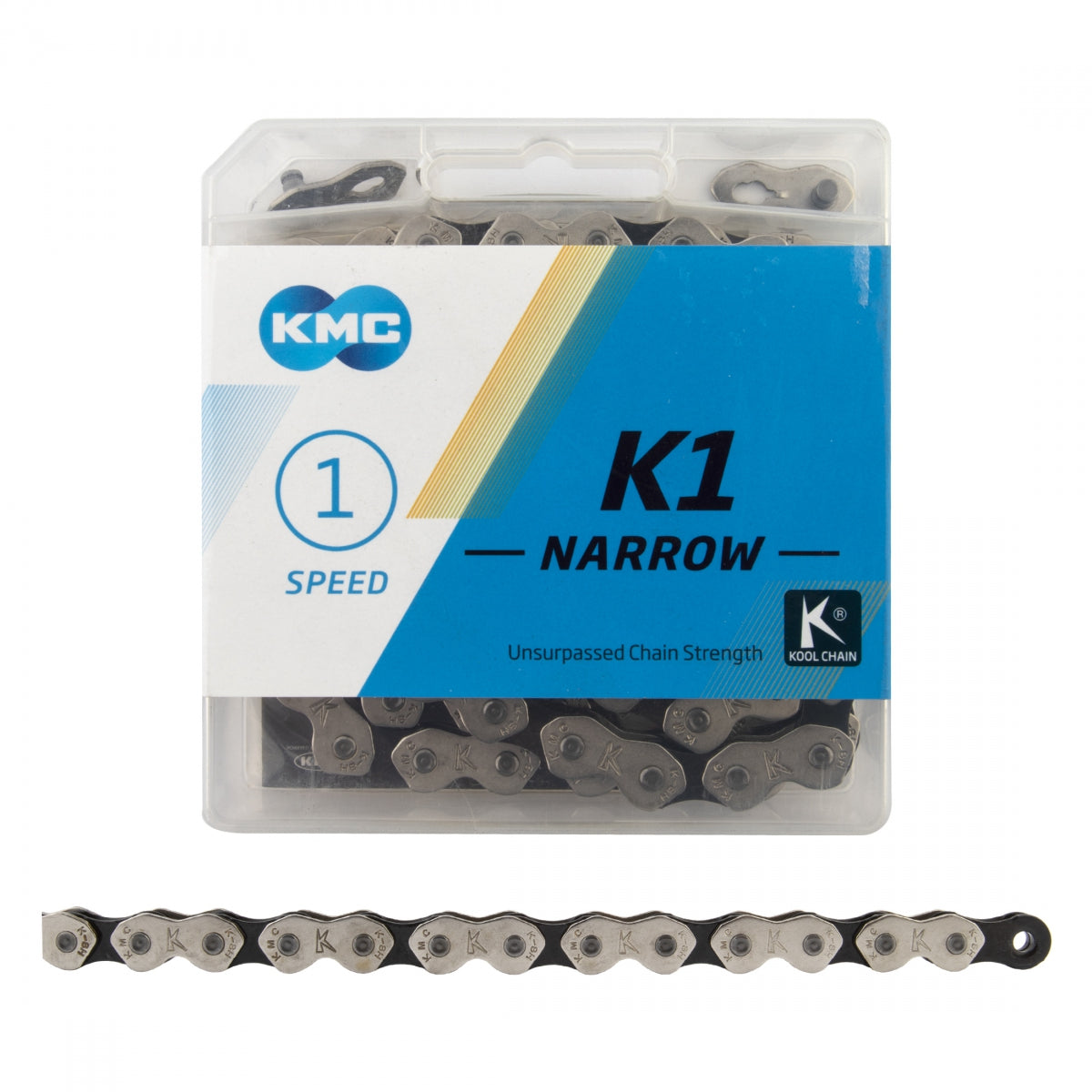 KMC Chain K1 Narrow 1s Silver/Black 112L