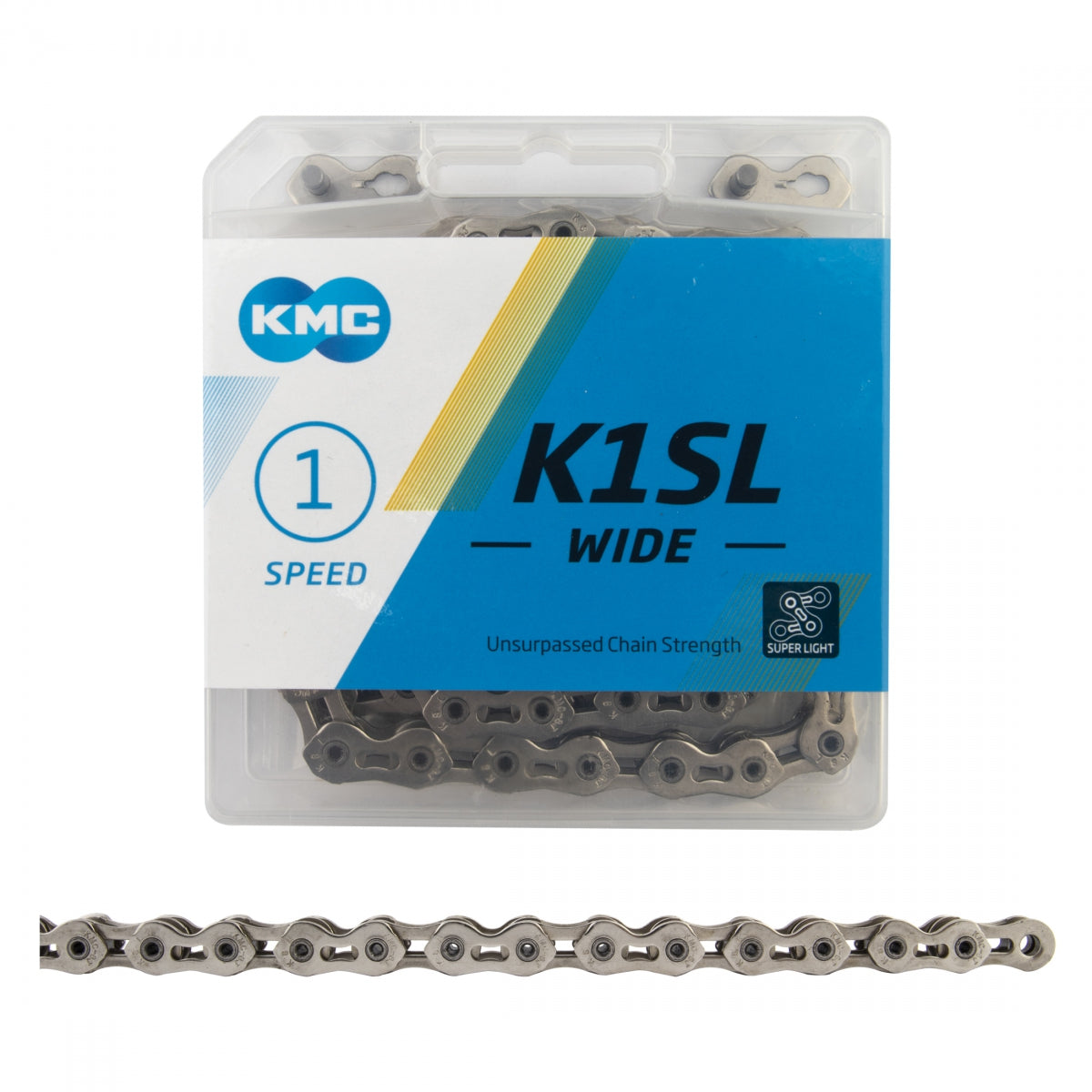 KMC Chain K1SL Wide 1s Silver/Silver 100L