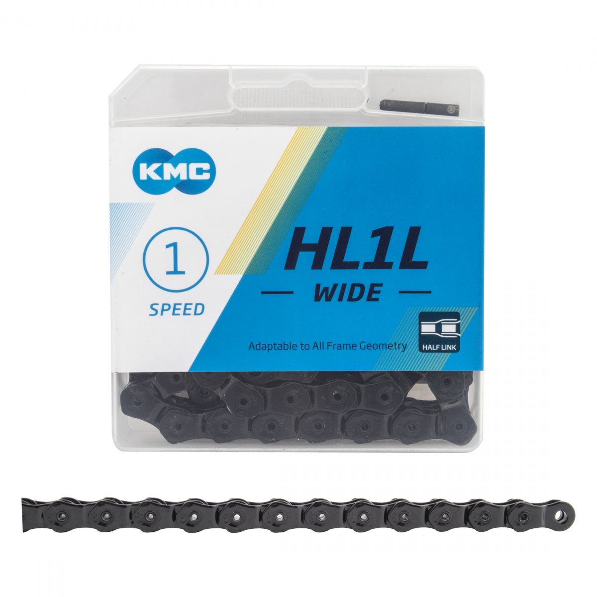 KMC Chain HL1L Wide 1s Black 100L