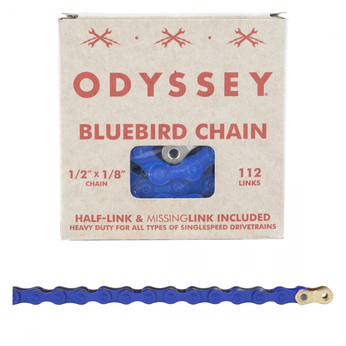 ODYSSEY Chain 1/2x1/8 Bluebird 1s BU w/1/2LINK