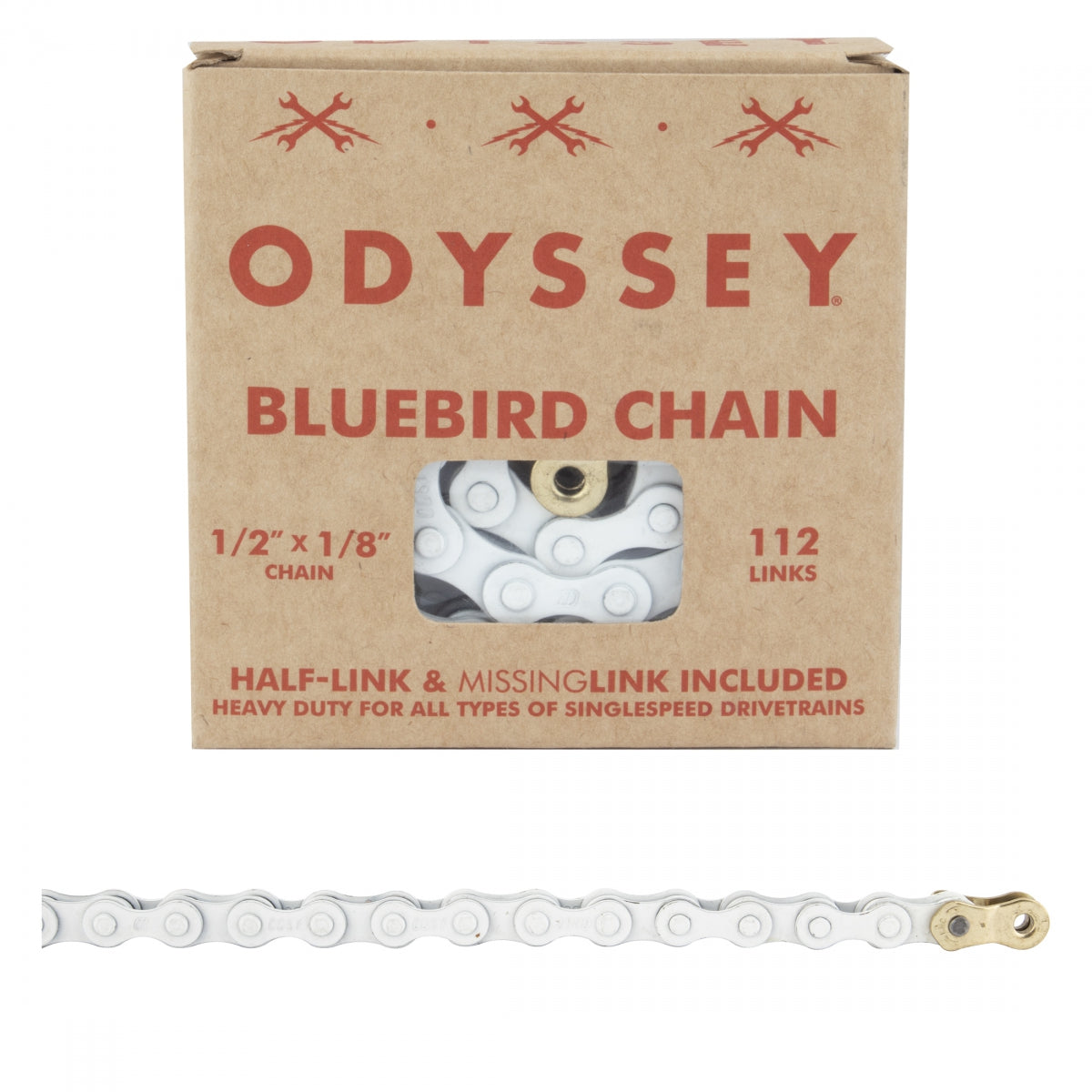 ODYSSEY Chain 1/2x1/8 Bluebird 1s WH w/1/2LINK