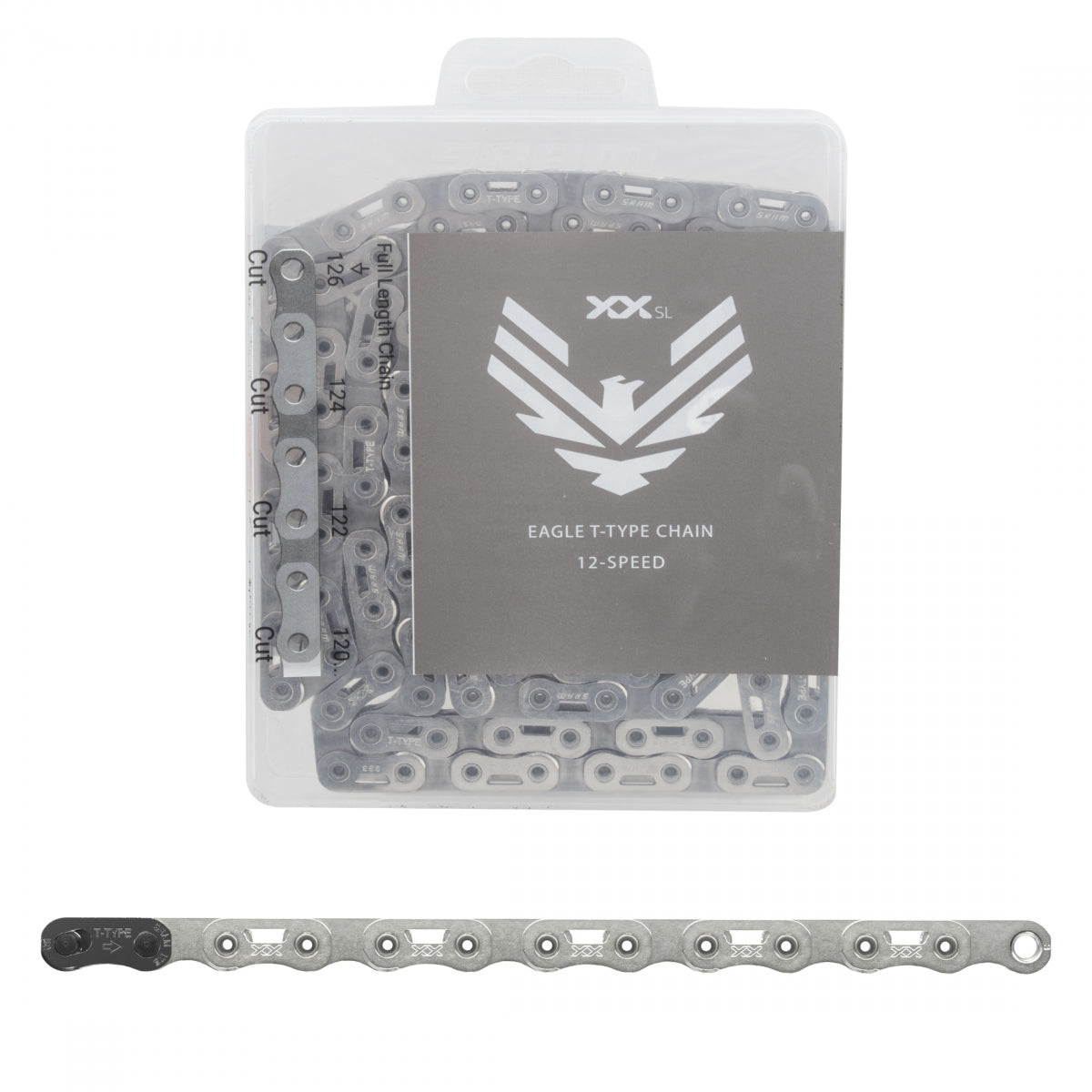 SRAM Chain Eagle Xxsl 12s Silver 126L T-Typehollowpin Powerlock PVD Black