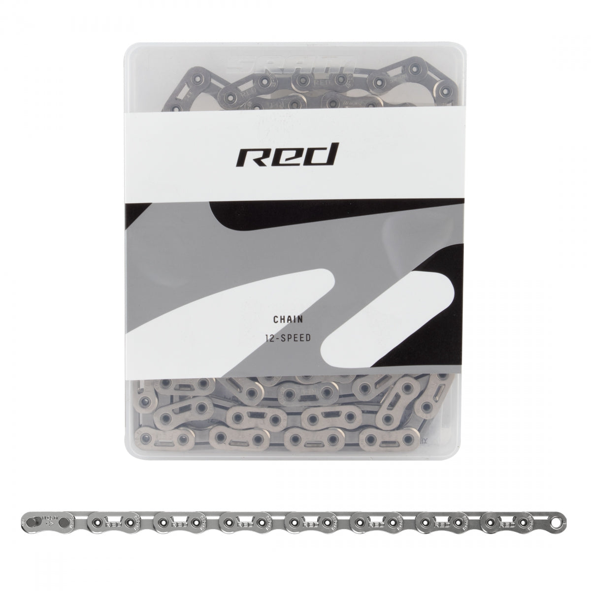 SRAM Chain Red E1 12/13s SIL 126L Flattop Hollowpin Powerlock Silver