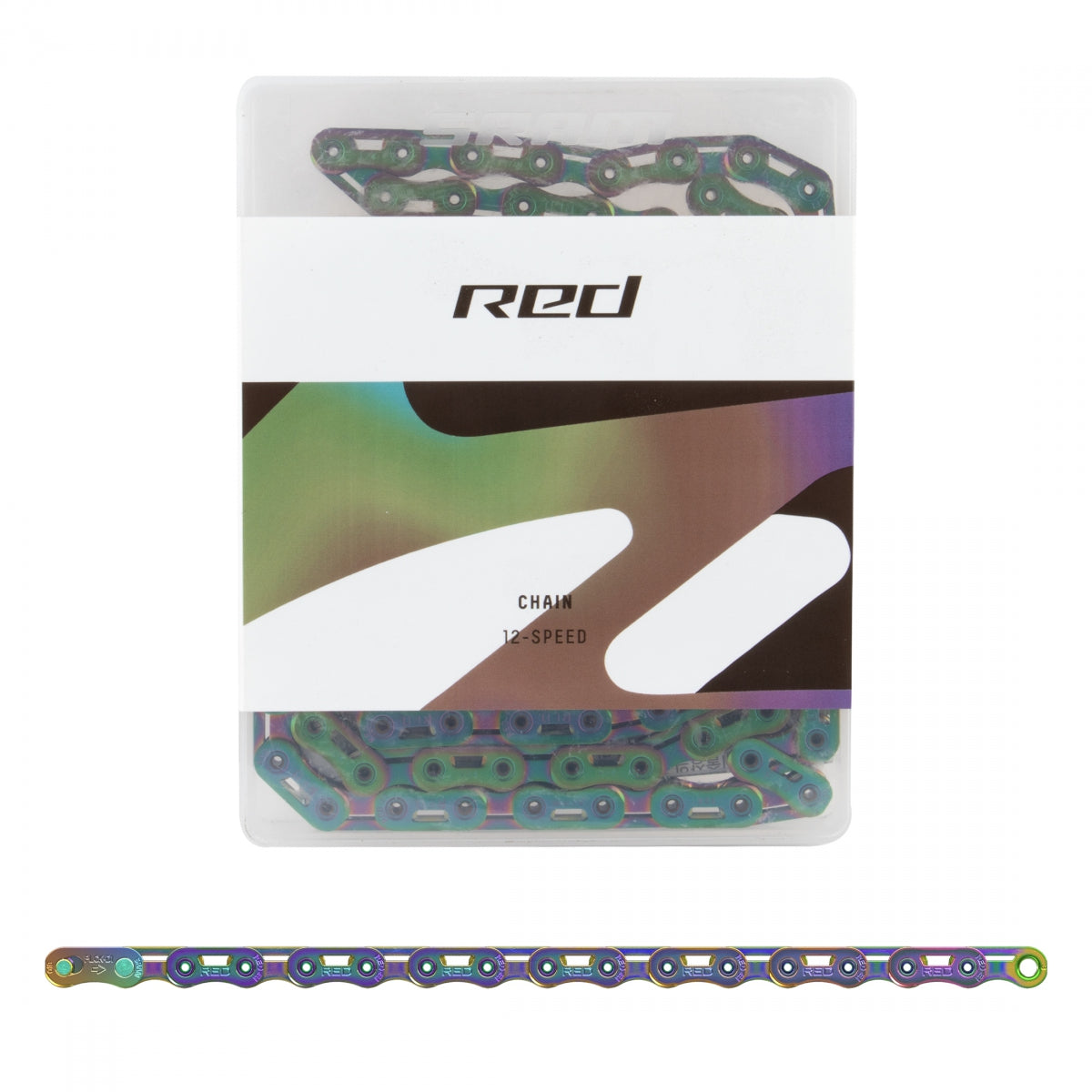 SRAM Chain Red E1 12/13s Rainbow 126L Flattop Hollowpin Powerlock Silver