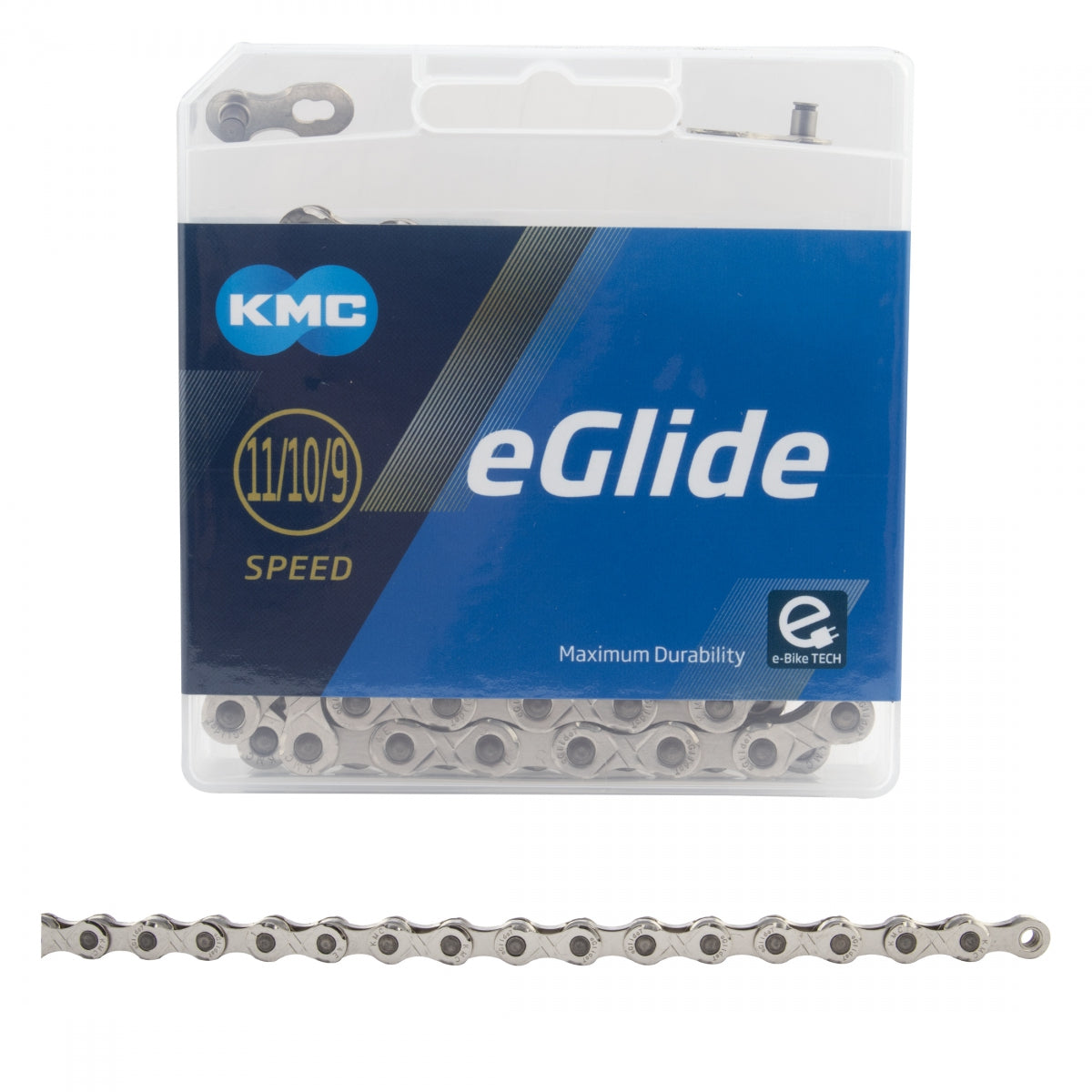 KMC Chain eGLIDE 9/10/11s Silver/Silver 132L for E-Bike Shi-Cues