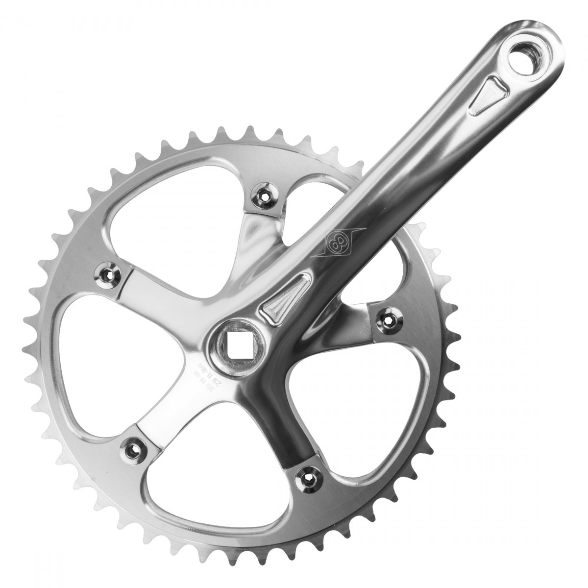 ORIGIN8 Crankset P/P Track 165x46 3/32 SQ Silver/Silver