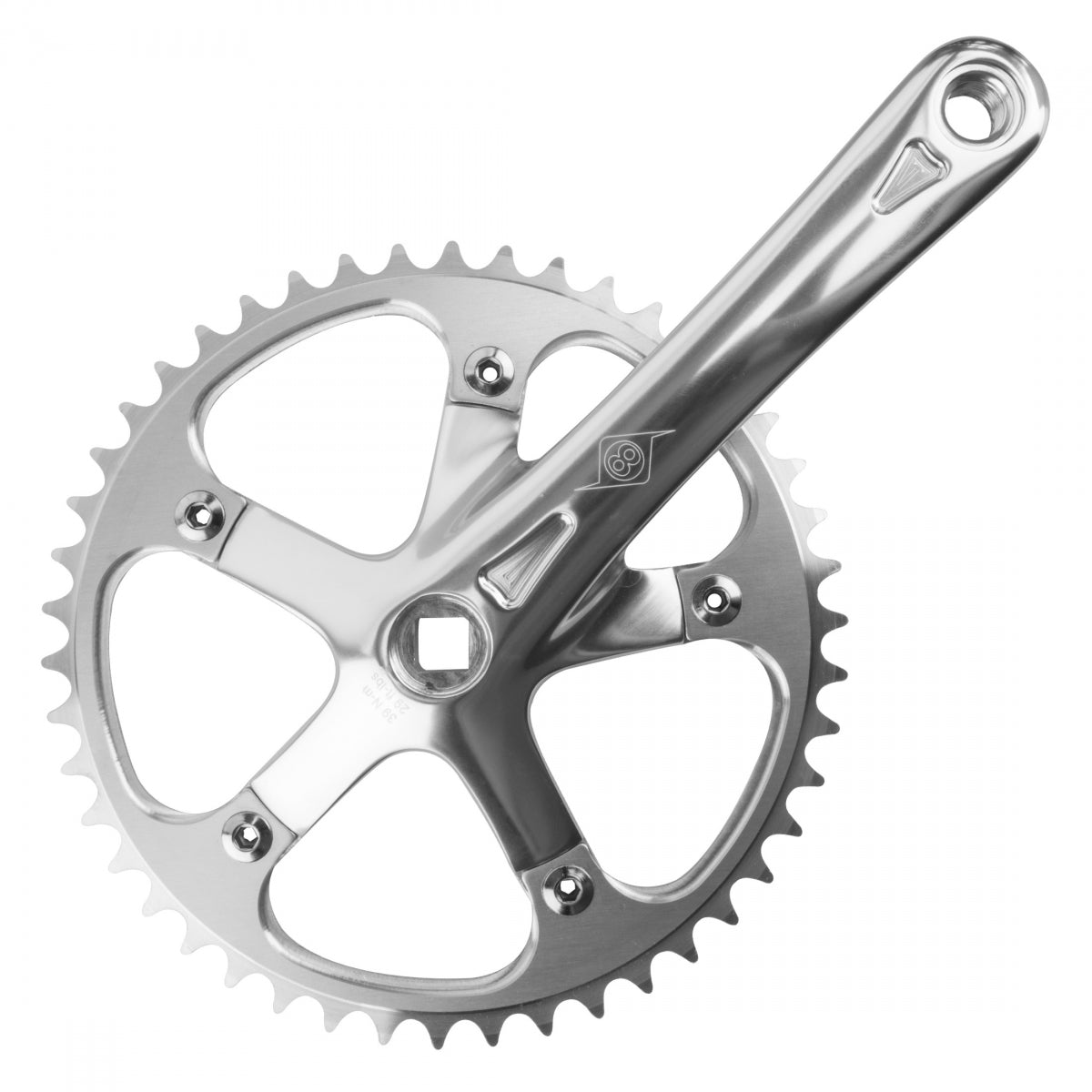 ORIGIN8 Crankset P/P Track 170x46 3/32 SQ Silver/Silver