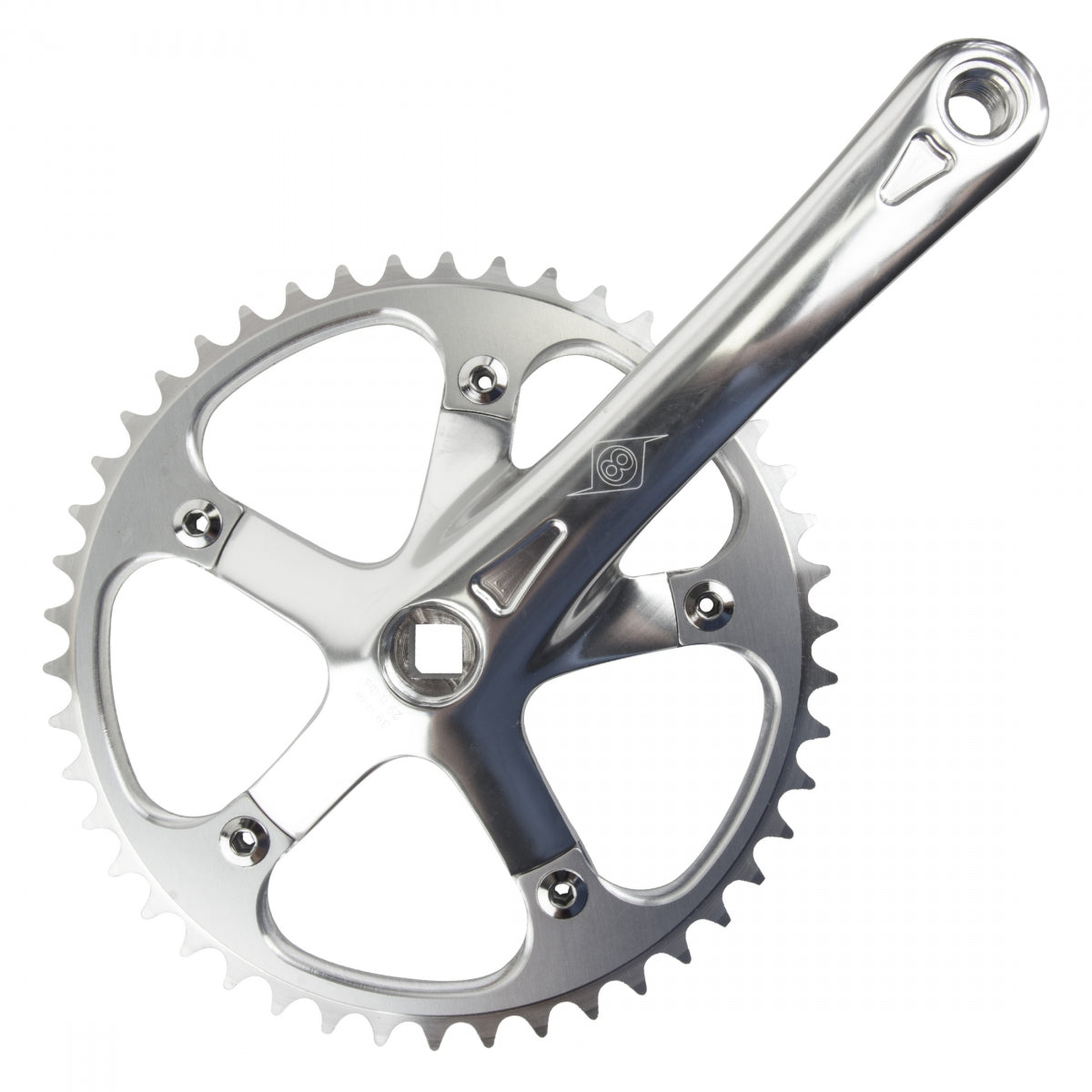 ORIGIN8 Crankset P/P Track 175x46 3/32 SQ Silver/Silver