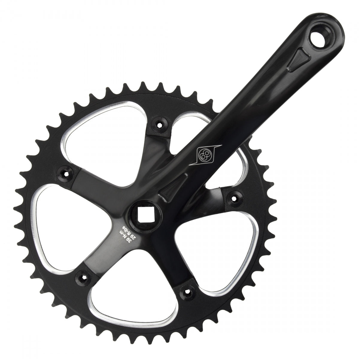 ORIGIN8 Crankset P/P Track 170x46 3/32 SQ Black/Black