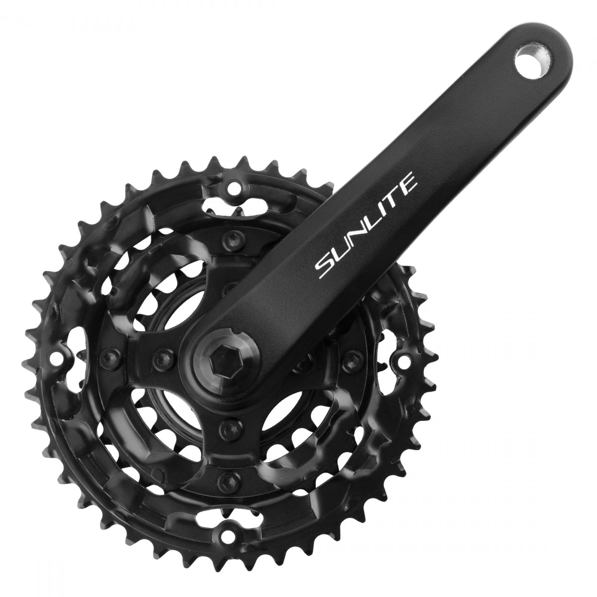 SUNLITE Crankset MTB 170x42/32/22 SQ 7/8s Black/Black
