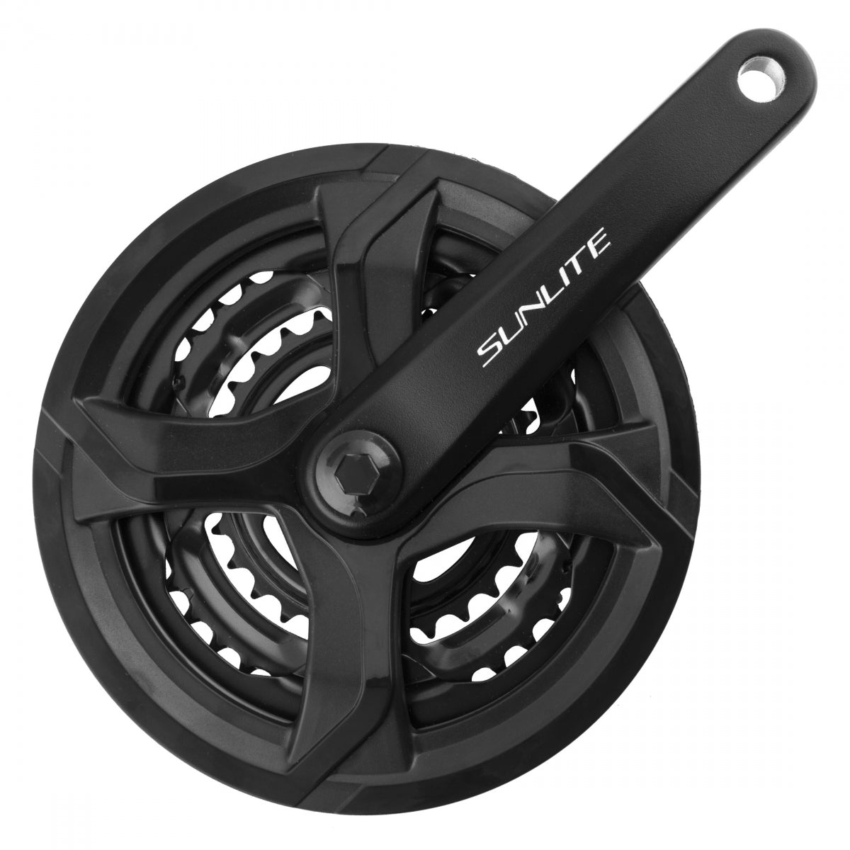 SUNLITE Crankset City 170x48/38/28 SQ 7/8s w/CG Black/Black