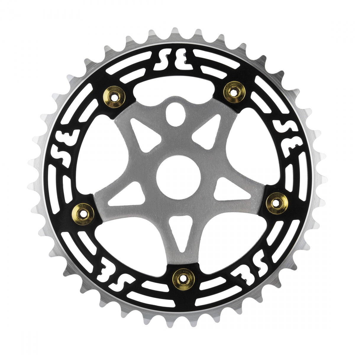 SE BIKES Chainring 1pc 39T 1/8 Alloy w/Spider Black/Silver CP