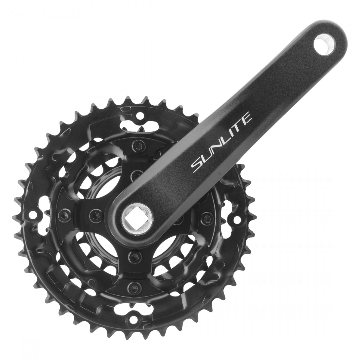 SUNLITE Crankset MTB 175x42/32/22 SQ 7/8s Black/Black