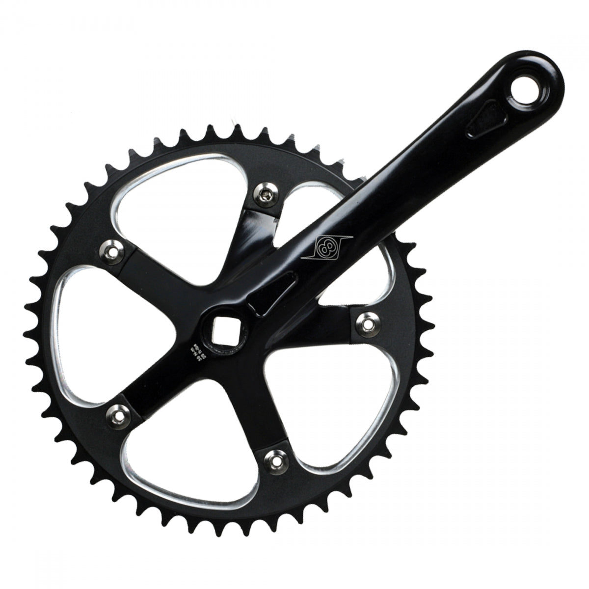 ORIGIN8 Crankset P/P Track 175x46 1/8 SQ Black/Black