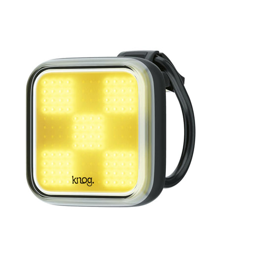 Knog Blinder Front Bike Light - 200 Lumen Rechargeable Bicycle Light - Bright LED Bike Headlight with Integrated USB Charging, 8 Light Modes, IP67 Waterproof, Fits 22-32mm Handlebars - Grid Design