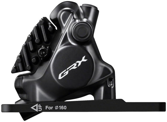 SHIMANO GRX BR-RX820 Hydraulic Disc Brake Caliper - Front, Flat-Mount, W/Bracket for 140/160mm Rotor (Assembled for