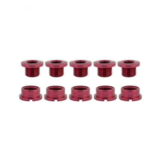 Origin8 Single-Ring Chainring Bolts, Alloy, Red