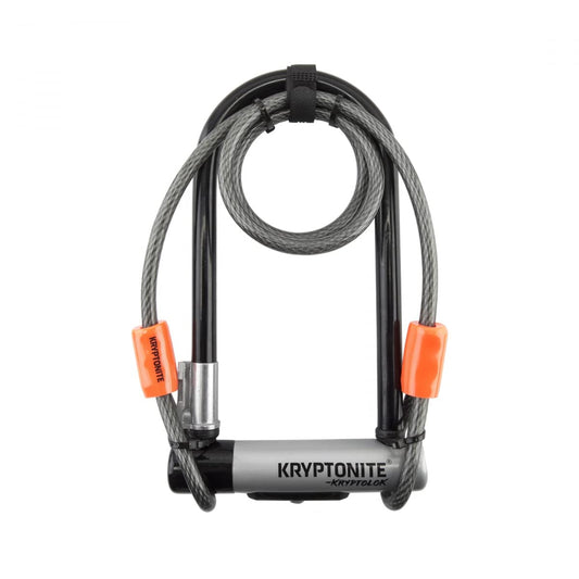 Kryptonite Kryptolok Standard 12.7mm U-Lock Bicycle Lock with FlexFrame-U Bracket & KryptoFlex 410 10mm Looped Bike Security Cable KRYPTONITE