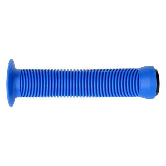 Black Ops Circle Bicycle Grips – Classic Ribbed BMX Handlebar Grips with Flange – 145mm – Includes End Plugs – Tool-Free Installation – Blue