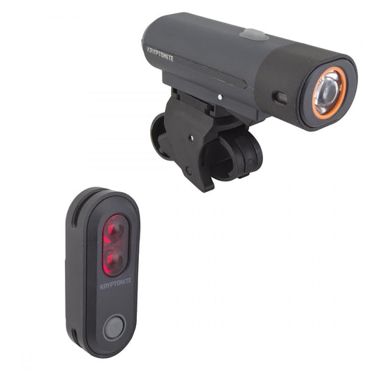 Kryptonite Street F-500 & Avenue R-45 Set - Medium USB to Be Seen Light Set,Black