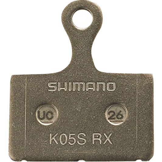SHIMANO K05S-RX Disc Brake Pad and Spring - Resin Compound, Stainless Steel Back Plate, One Pair