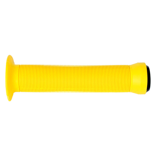 Black Ops Circle Bicycle Grips – Classic Ribbed BMX Handlebar Grips with Flange – 145mm – Includes End Plugs – Tool-Free Installation – Yellow
