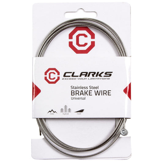 Clarks Stainless Steel Brake Wire - 3060mm Universal Steel Brake Cable for Front and Rear Brakes for Mountain Bikes (MTB), Hybrid and Road Bikes