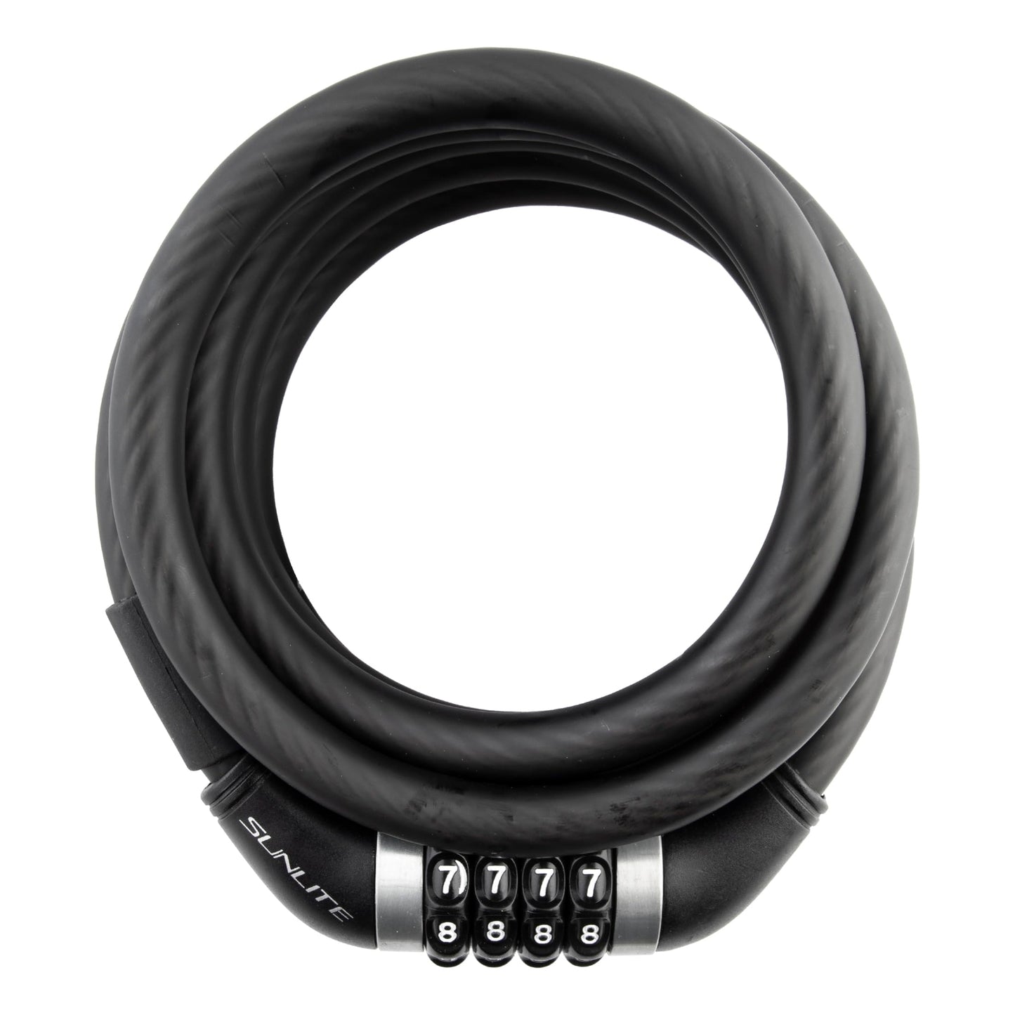 Sunlite Resettable Combo Cable Lock, 12mm x 6 ft., Black