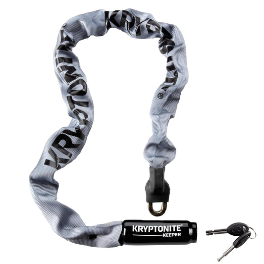 Kryptonite Keeper 785 Bike Chain Lock, 2.8 Feet Long Heavy Duty Anti-Theft Bicycle Chain Lock with Keys for Bike, Motorcycle, Scooter, Bicycle, Door, Gate, Fence,Gray