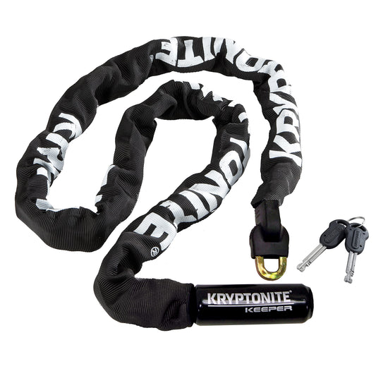 Kryptonite Keeper 712 Bike Chain Lock, 4 Feet Long Heavy Duty Anti-Theft Bicycle Chain Lock with Keys for Bike, Motorcycle, Scooter, Bicycle, Door, Gate, Fence,Black